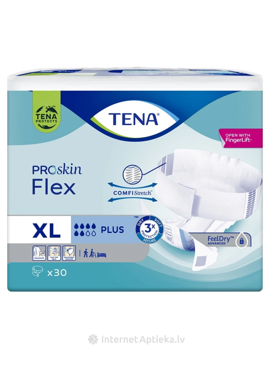 Tena Flex Plus XL поясные подгузники, 30 шт. | internetaptieka.lv