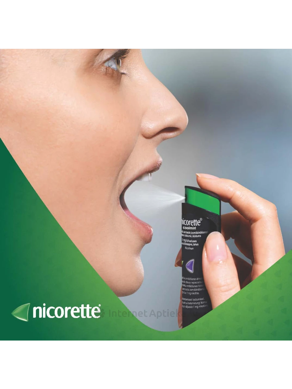 Nicorette Coolmint aerosool 1 mg, annuses 13,2 ml | internetaptieka.lv