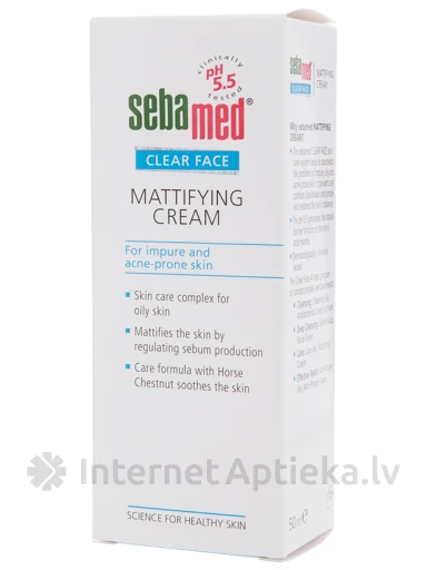 SEBAMED CLEAR FACE matējošs krēms problemātiskai sejas ādai, 50 ml | internetaptieka.lv
