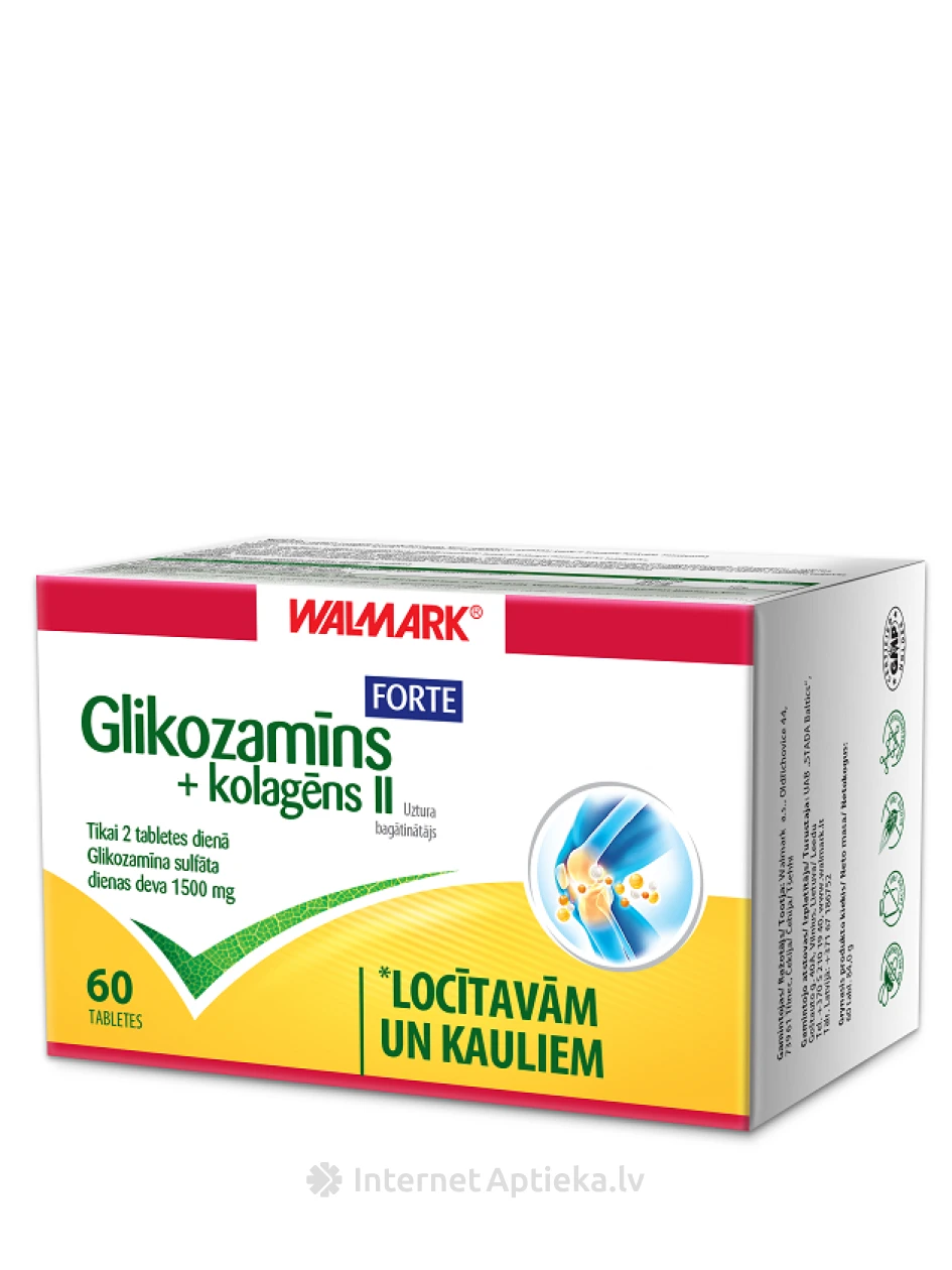 Walmark Glikozamīns Forte + kolagēns II, 60 tabletes | internetaptieka.lv
