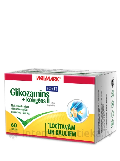 Walmark Глюкозамин Forte + коллаген II, 60 таблеток | internetaptieka.lv