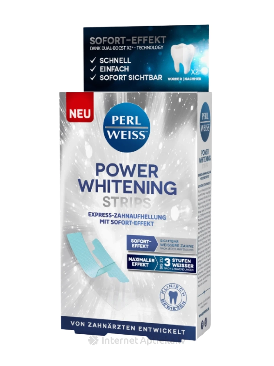 PERLWEISS POWER WHITENING отбеливающие полоски, 2 x 5 шт | internetaptieka.lv