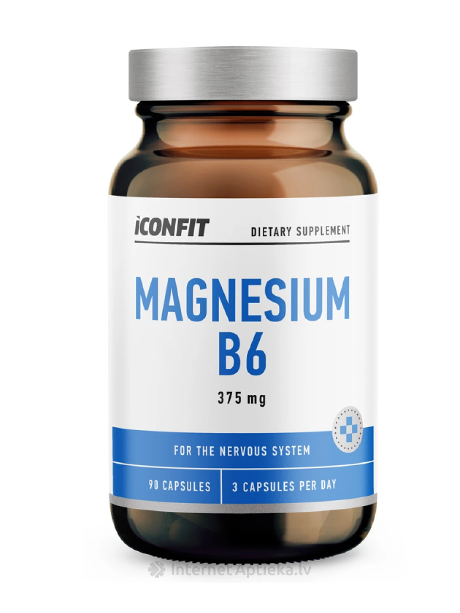 ICONFIT Magnis su vitaminu B6 375mg, 90 kapsulių | internetaptieka.lv