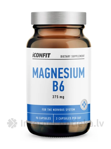 ICONFIT Magnijs ar B6 Vitamīnu 375mg, 90 kapsulas | internetaptieka.lv