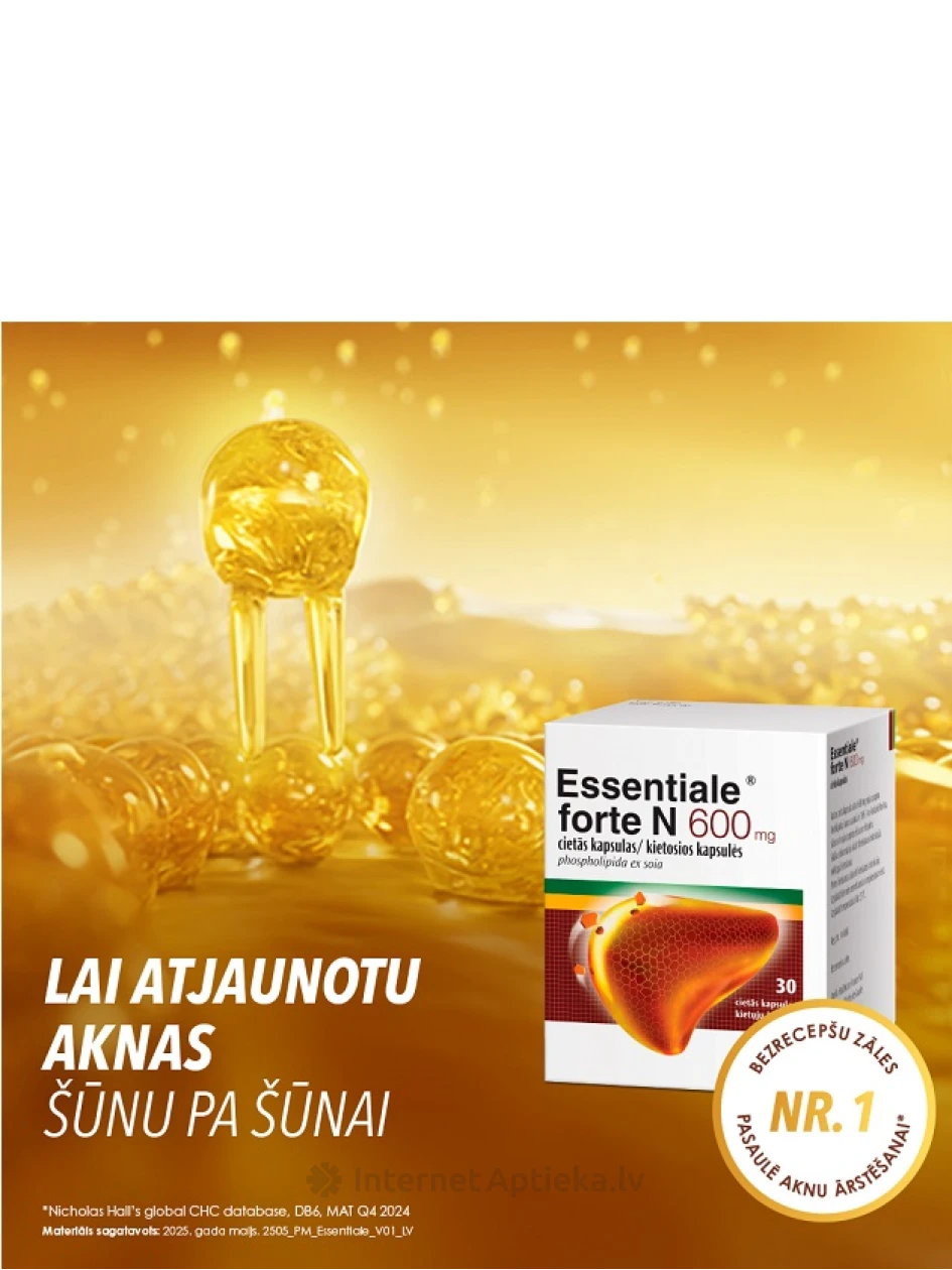 Essentiale forte N 600 мг, 30 твердых капсул | internetaptieka.lv