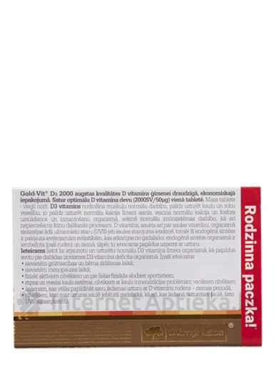 Olimp Labs Gold - Vit D3 2000IU, 120 tabletes | internetaptieka.lv