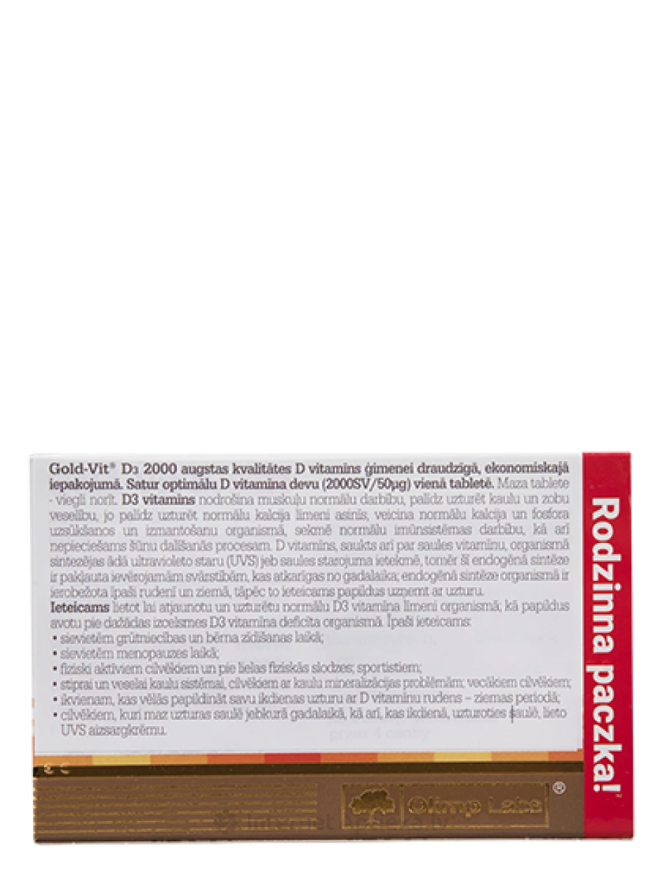 Olimp Labs Gold - Vit D3 2000IU, 120 tabletes | internetaptieka.lv