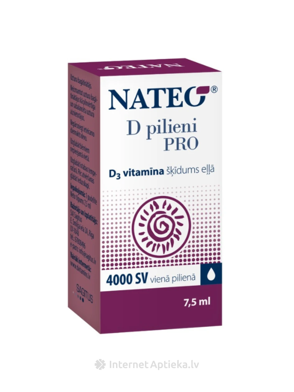 Nateo D 4000SV Pro tilgad, 7,5 ml | internetaptieka.lv