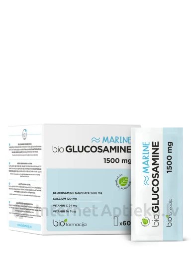 Biofarmacija Glucosamine marine 1500мг, 60 пакетиков | internetaptieka.lv