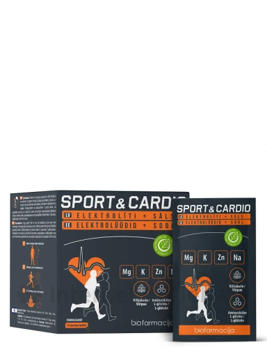 Biofarmacija Mg+K+Zn Sport&Cardio порошок, 14 пакетиков | internetaptieka.lv