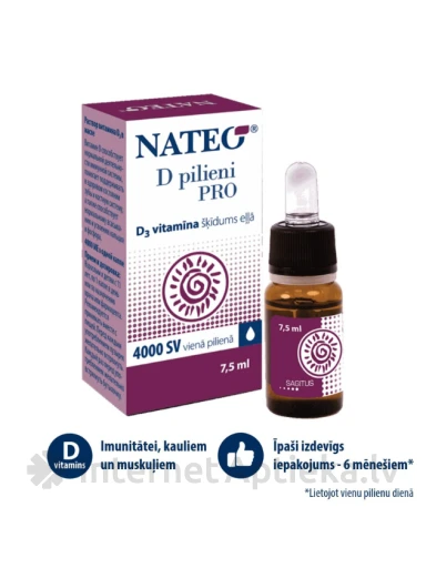 Nateo D 4000SV Pro tilgad, 7,5 ml | internetaptieka.lv