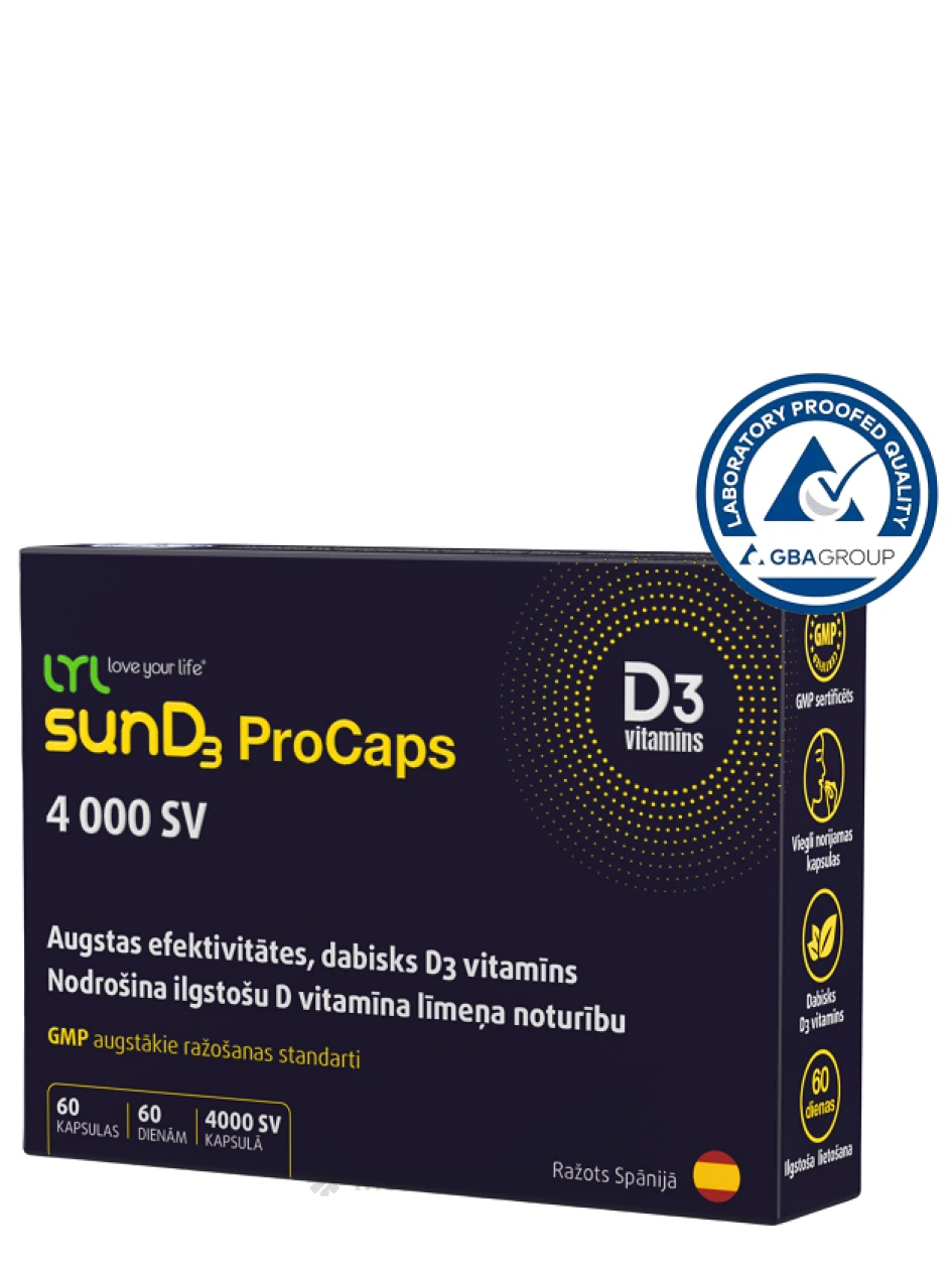 LYLsunD3 ProCaps 4000 SV, 60 kapslit | internetaptieka.lv