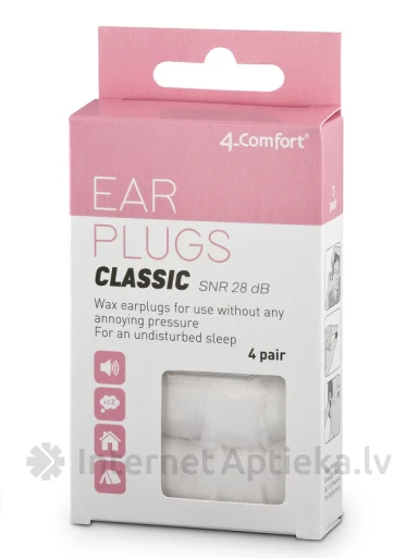 4-Comfort Classic kõrvatropid (vaha tüüpi), 4 paari | internetaptieka.lv