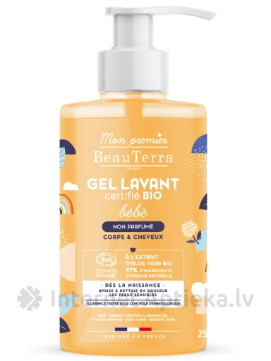 BeauTerra BIO dušas gels bērniem bez aromāta, 750 ml | internetaptieka.lv