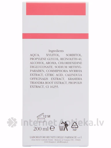 Bioapta Apta-Oral Rosso mutes skalojamais līdzeklis ar augu ekstraktiem, 200 ml | internetaptieka.lv