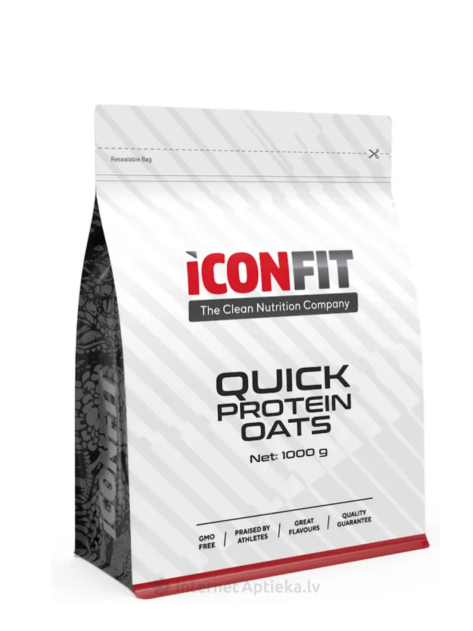 ICONFIT Greitai paruošiamos baltyminės avižos Obuolių-cinamono, 1 kg | internetaptieka.lv