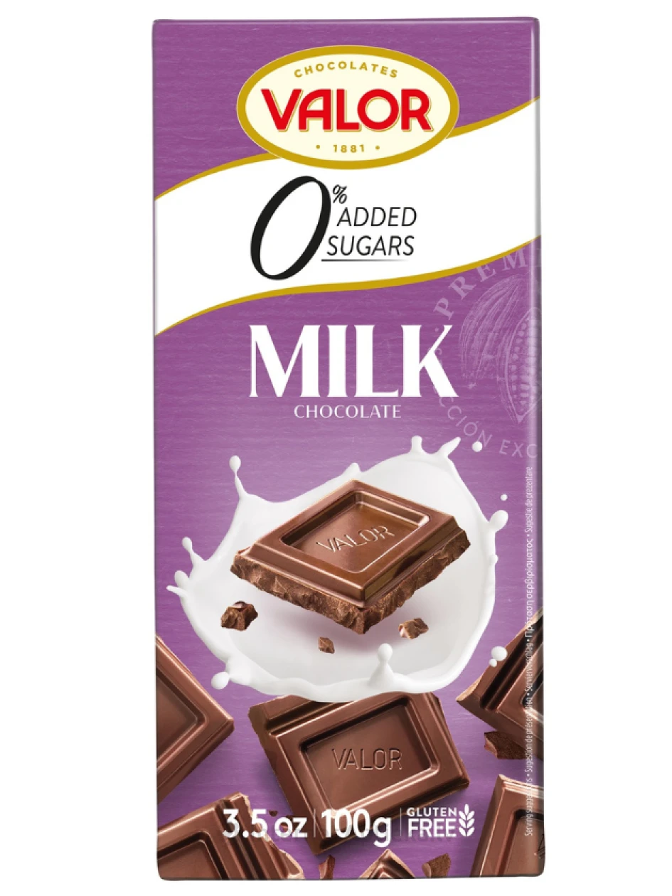 Valor молочный шоколад без сахара, 100 г | internetaptieka.lv