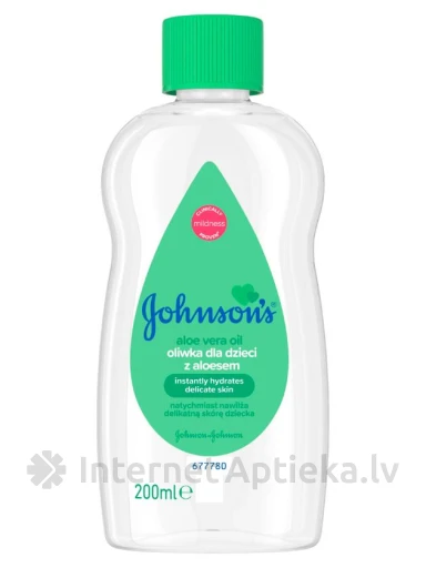 Johnson's Baby eļļa bērniem ar alvejas ekstraktu, 200 ml | internetaptieka.lv