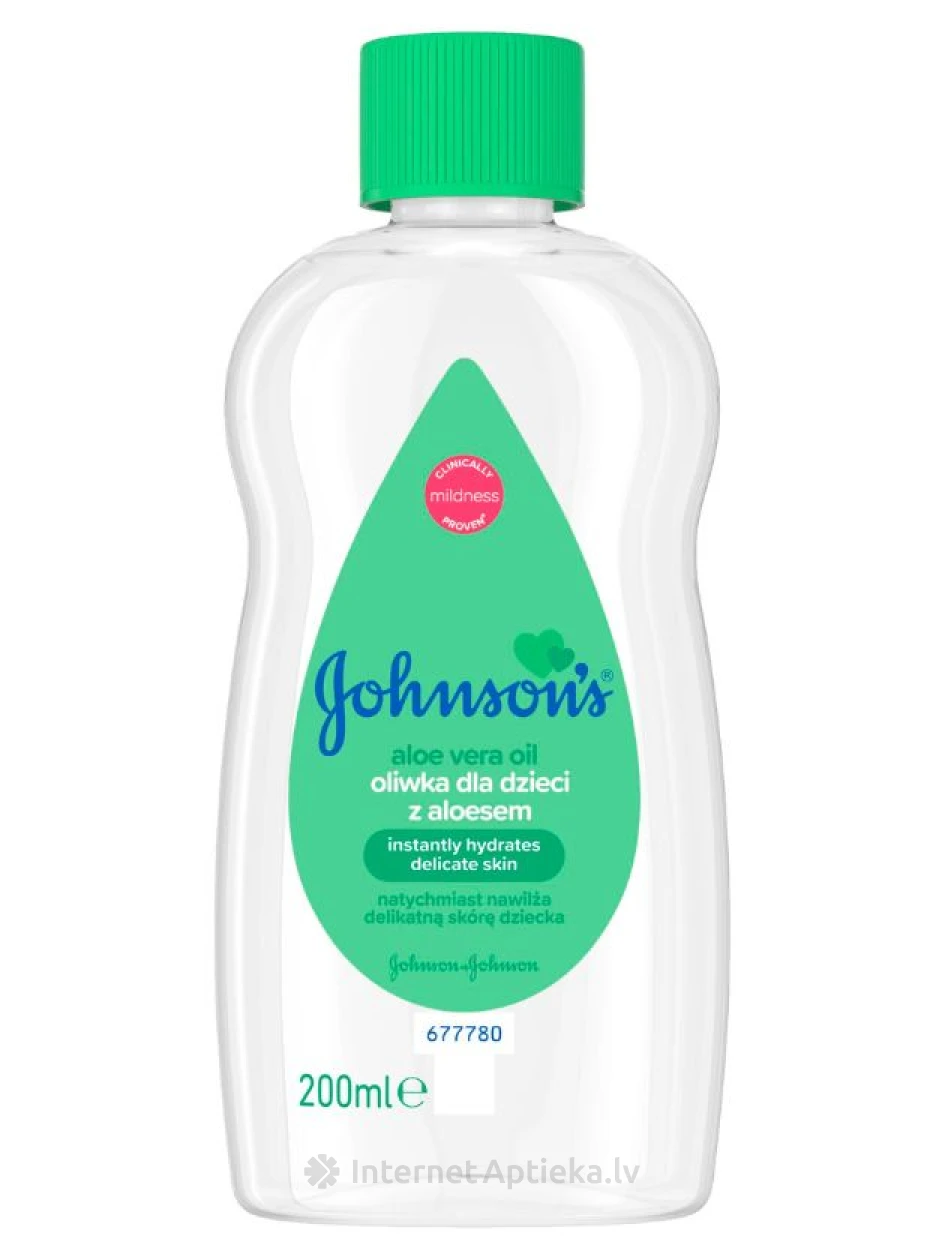 Johnson's Baby õli lastele aaloe ekstraktiga, 200 ml | internetaptieka.lv