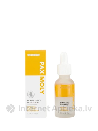 PAXMOLY C-vitamiini 15% + B5 5% seerum, 30 ml | internetaptieka.lv