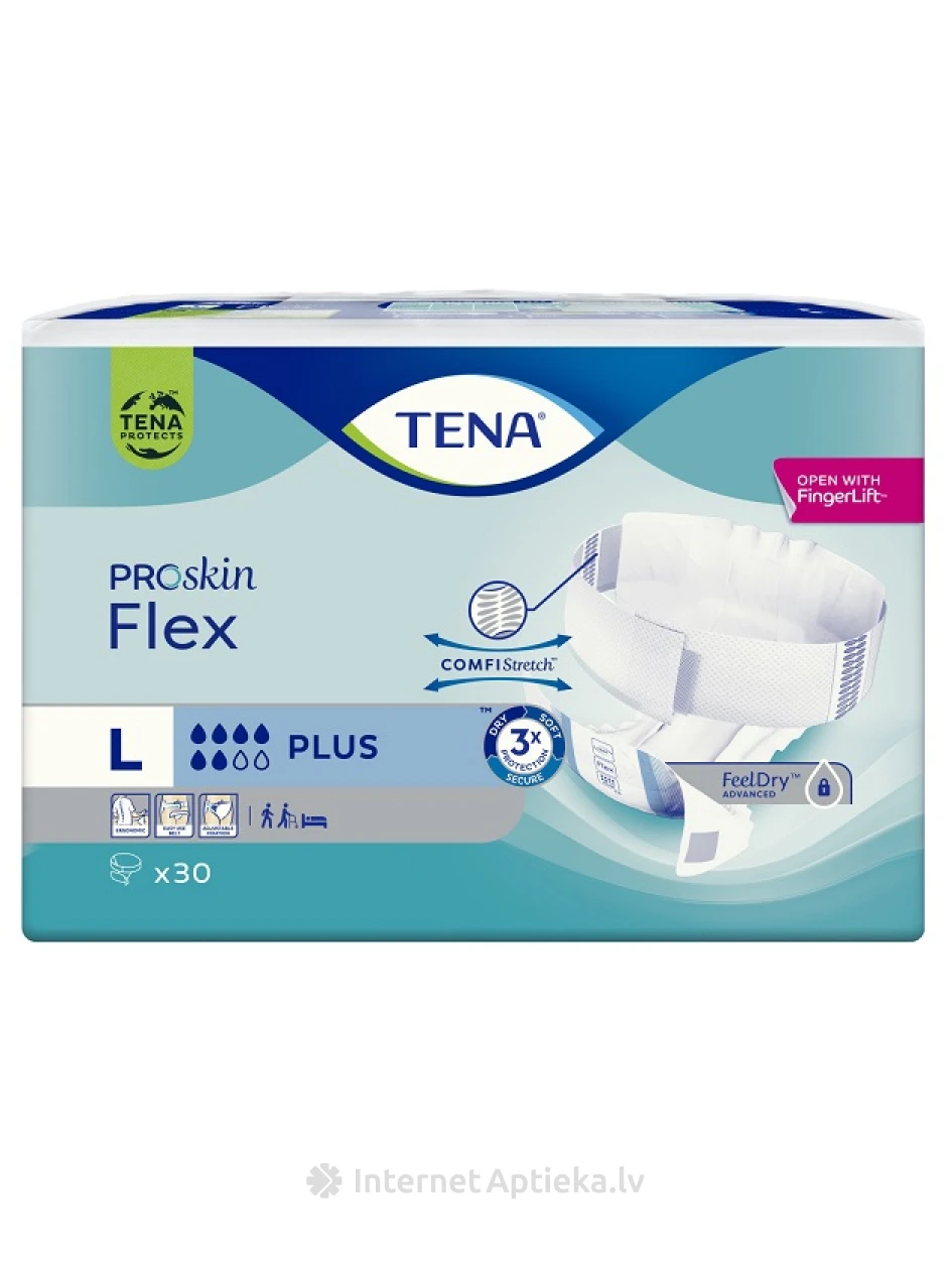 Tena Flex Plus L поясные подгузники, 30 шт. | internetaptieka.lv