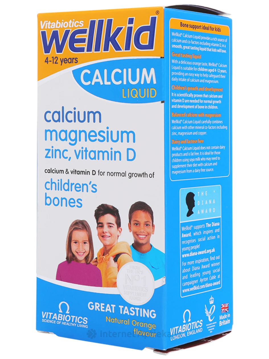 Vitabiotics Wellkid жидкий кальций со вкусом апельсина, 150 мл | internetaptieka.lv