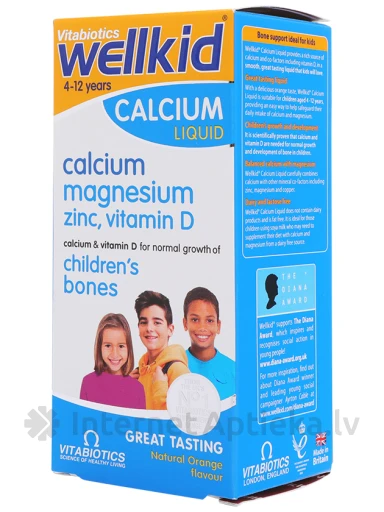 Vitabiotics Wellkid Šķidrais kalcijs ar apelsīnu garšu, 150 ml | internetaptieka.lv