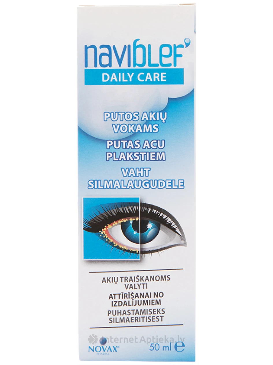 NAVIBLEF DAILY CARE очищающая пенка для век и ресниц, 50 мл | internetaptieka.lv