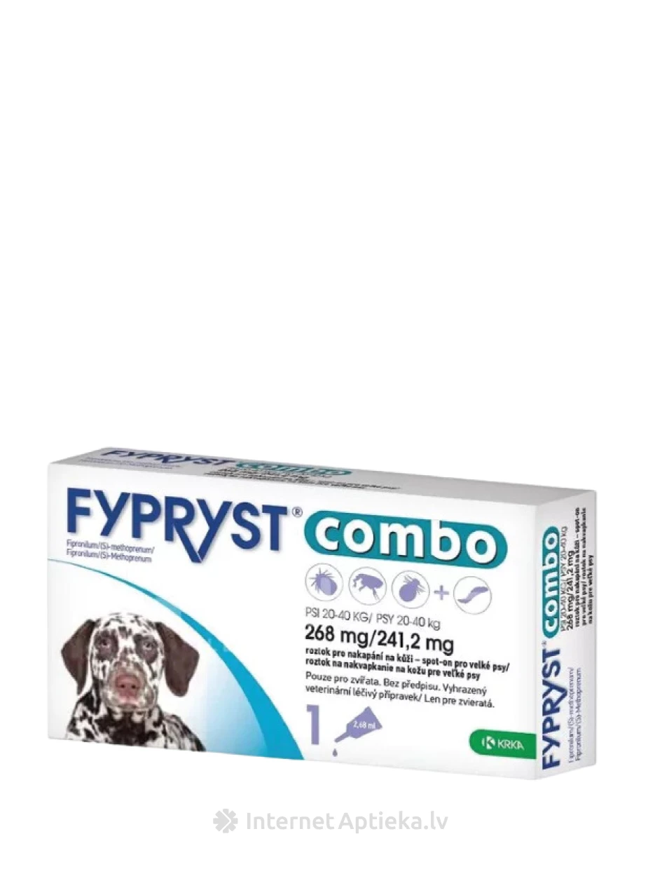 Fypryst combo 268/241.2 mg lahus koertele 20-40kg | internetaptieka.lv