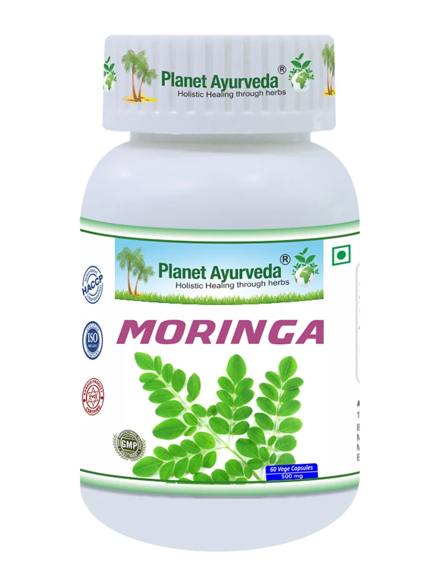 Planet Ayurveda Moringa Organic kapsulas, 60 gab.