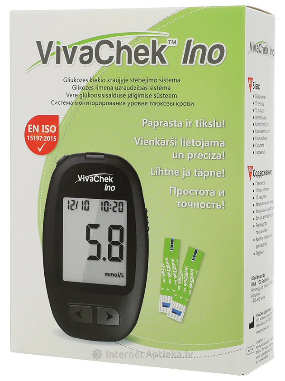 Glükomeeter Vivachek Ino süsteem, 1 tk. | internetaptieka.lv