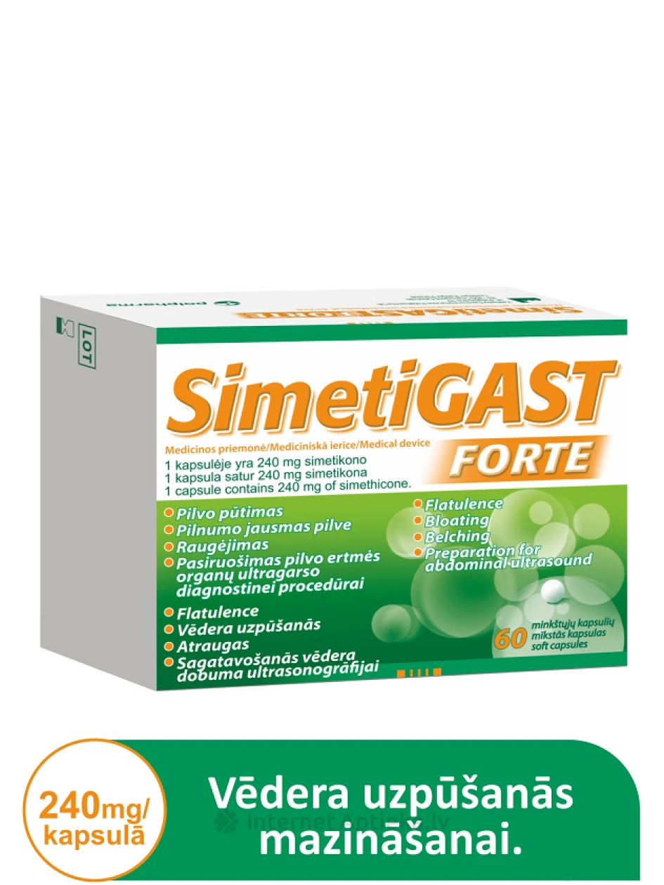 Simetigast Forte, 60 pehmekapslit | internetaptieka.lv