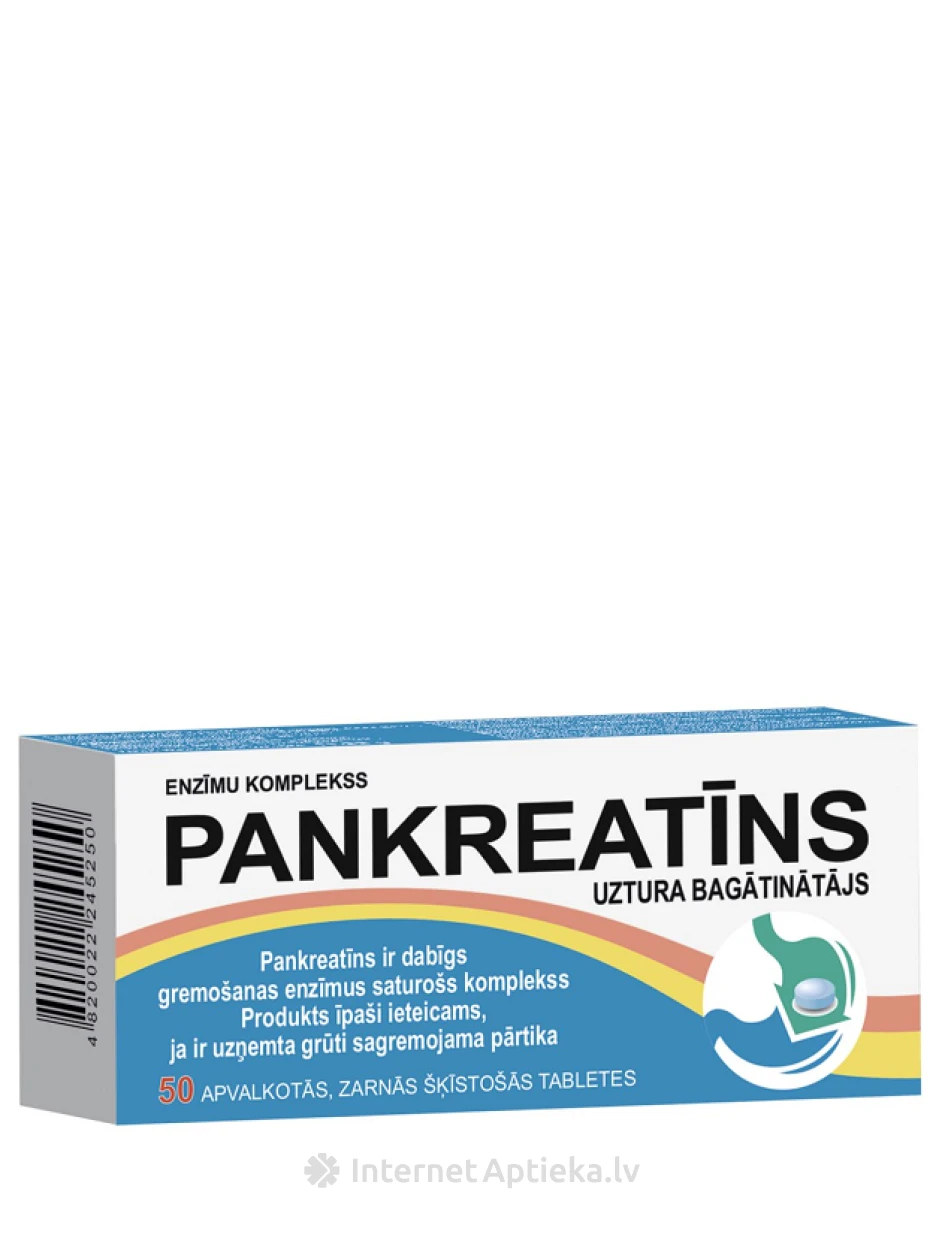PANCREATIN enterokattega tabletid, 50 tk. | internetaptieka.lv