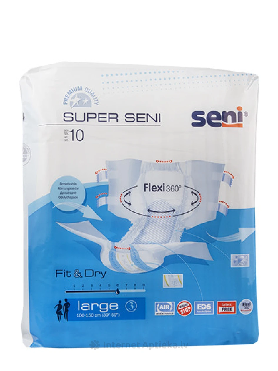 Seni Super Large Подгузники, 10 шт. | internetaptieka.lv