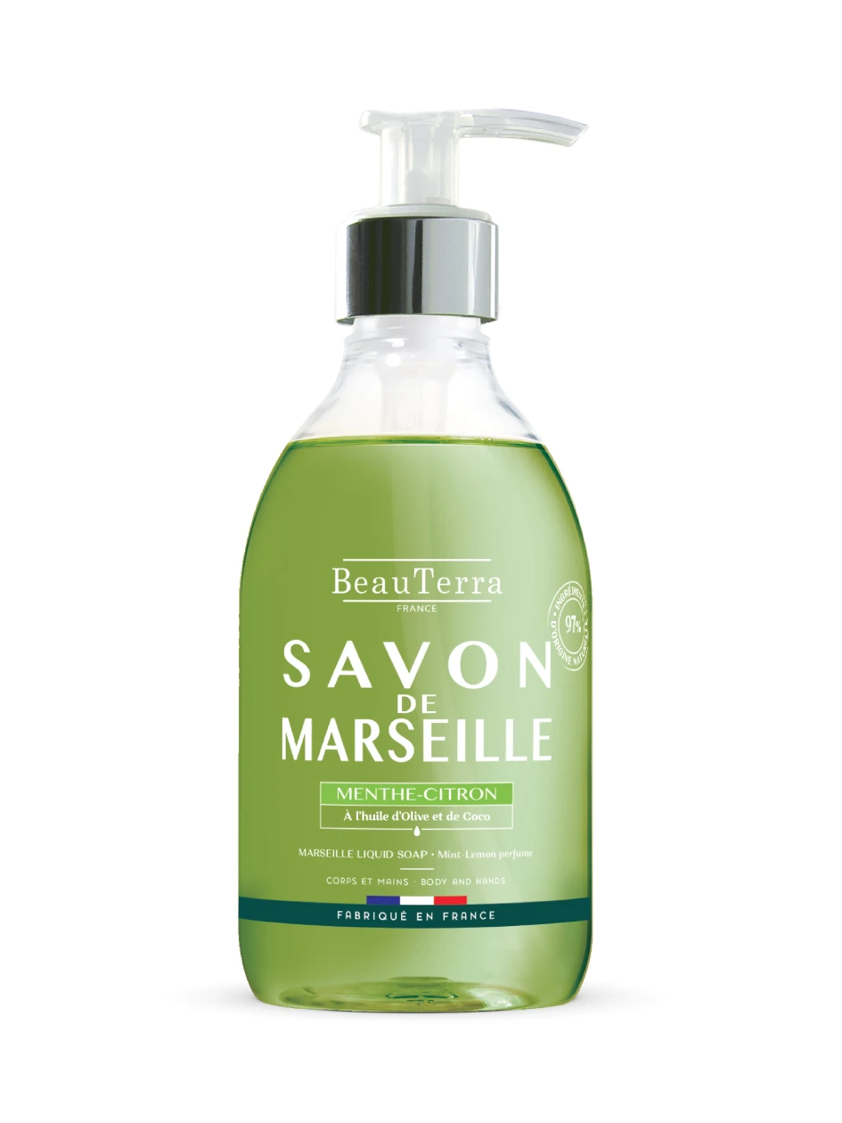 BEAUTERRA Piparmētru-Citrona Marseļas šķidrās ziepes, 300 ml