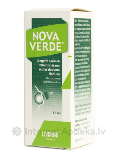 Nova Verde 3 мг/мл, аэрозоль, 15 мл | internetaptieka.lv