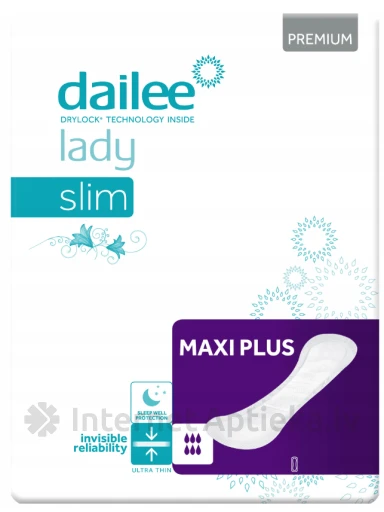 Dailee Lady Premium Slim Maxi Plus ieliktņi, 30 gb. | internetaptieka.lv