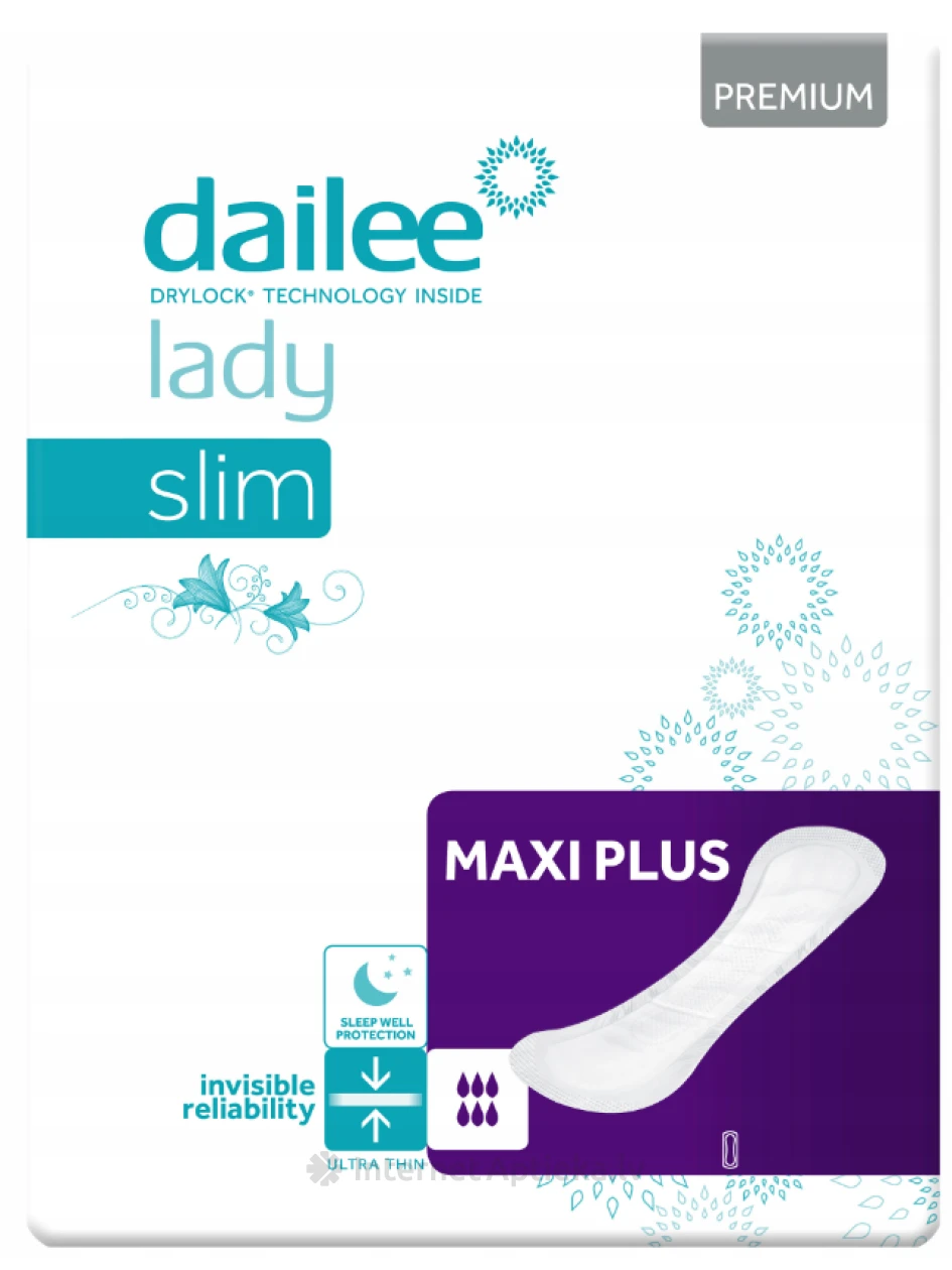 Dailee Lady Premium Slim Maxi Plus hügieenisidemed, 30 tk. | internetaptieka.lv