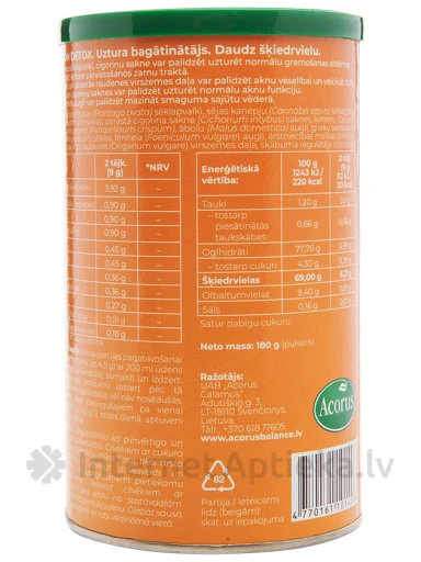 Acorus Balance, Fiber Complex, FIBER COLON DETOX, 180 g | internetaptieka.lv