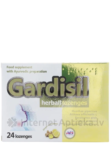 Gardisil сосательные таблетки, со вкусом Имбиря и Лимона, 24 таблетки | internetaptieka.lv
