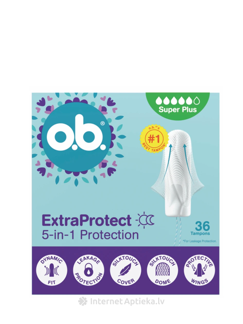 OB Higiēniskie tamponi ExtraProtect Super+, 36 gb. | internetaptieka.lv