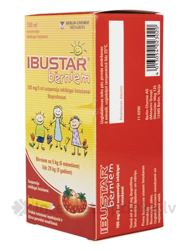 Ibustar bērniem suspensija 100mg/5ml, 100 ml | internetaptieka.lv