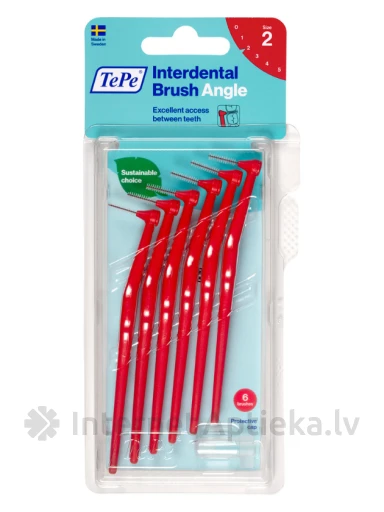TePe Interdental Brush Angle hambavaheharja 0,5 mm, punane, 6 tk | internetaptieka.lv
