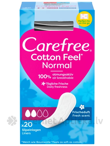 Carefree ежедневные прокладки Cotton Feel Normal No Scent, 20 шт. | internetaptieka.lv