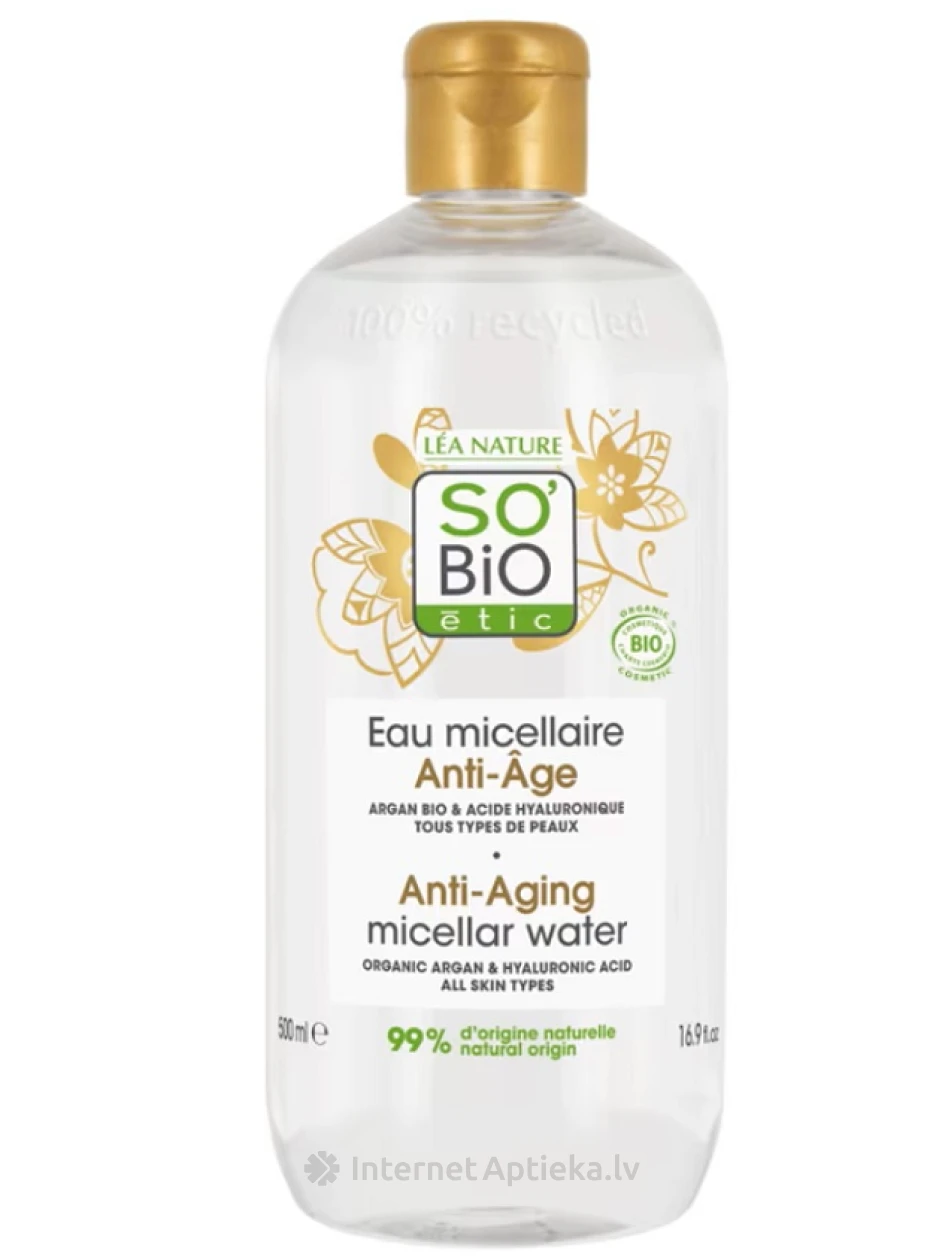 So Bio Мицеллярная вода с аргановым маслом против признаков старения, 500 мл | internetaptieka.lv