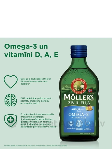Möller's puuviljamaitseline Omega-3 kalaõli, 250 ml | internetaptieka.lv