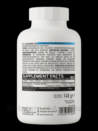 OstroVit Glucosamine 1400 mg kapsulas, 90 gb. | internetaptieka.lv