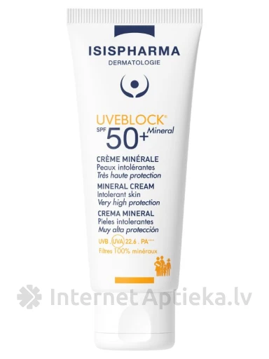 ISISPHARMA UVEBLOCK SPF50+ mineraalfiltriga kaitsekreem, 40 ml | internetaptieka.lv