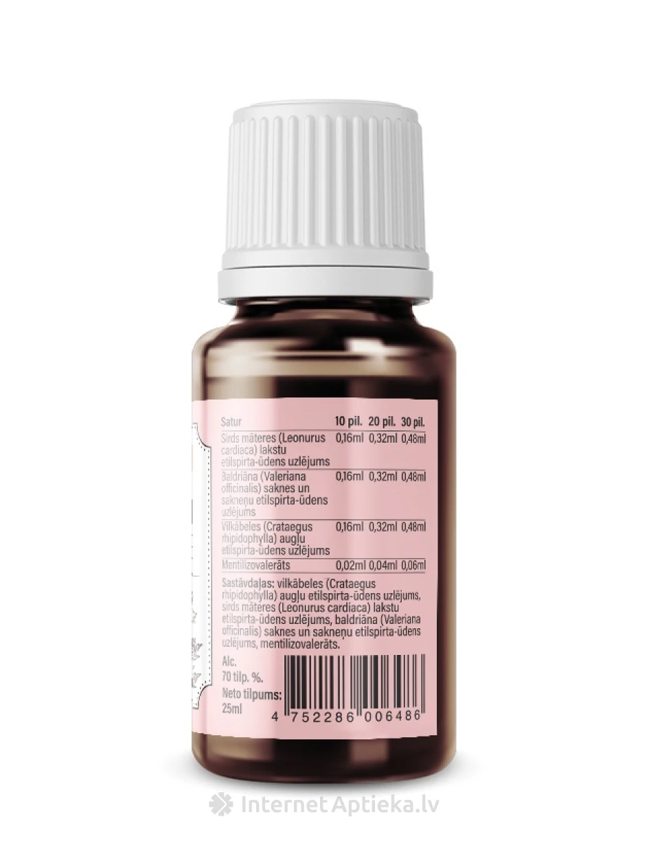 Südametilgad ravimtaimed suukaudne lahus alkoholisisaldus 70%, 25 ml | internetaptieka.lv