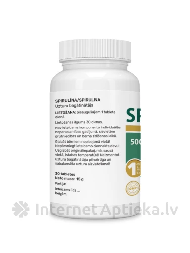 Spirulina tabletid, 30 tk. | internetaptieka.lv